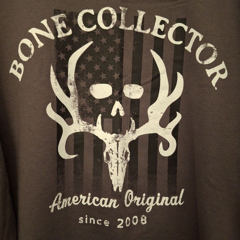Bone Collector American Original Charcoal Gray Sweatshirt Mens Size XL (46-48)